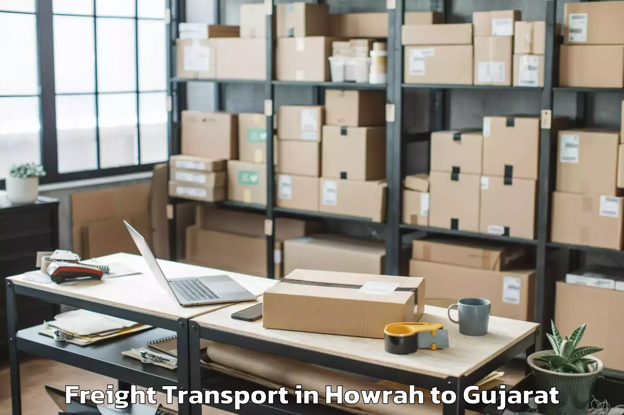 Book Howrah to Songadh Freight Transport Online